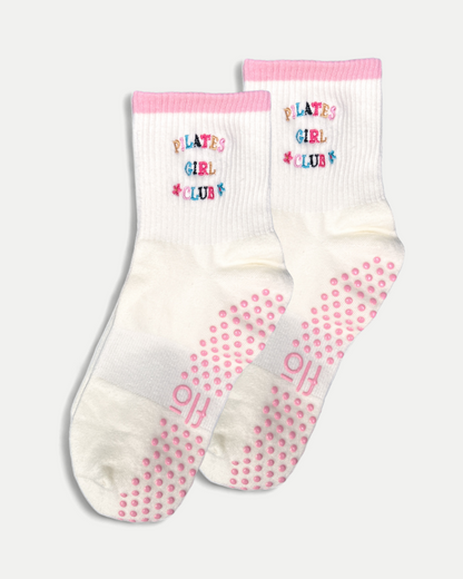 PINK PILATES GIRL CLUB GRIP SOCKS